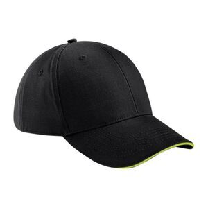 Beechfield® Adults Unisex Athleisure Cotton Baseball Cap (Pack of 2) / Black/Lim